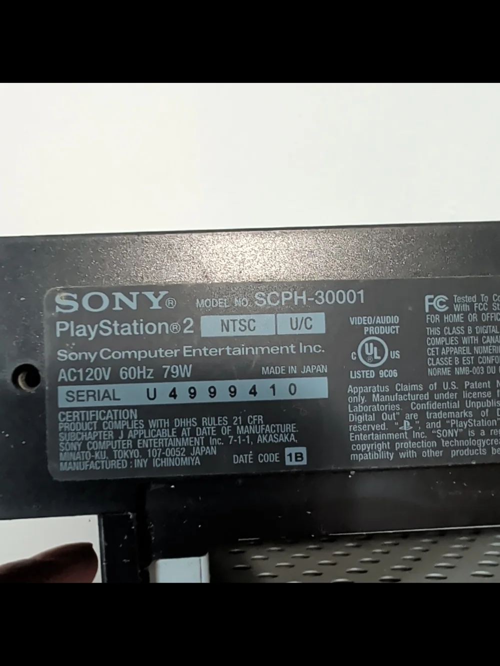 Sony PlayStation 2 Slim Black Console with Blue PS2 Logo